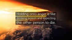 the quote holding onto anger is like drinking pooin and expecting the other person to die