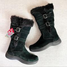 Never Worn - Still In Plastic Bags. Perfect Condition. Black Outdoor Boots With Faux Fur Lining, Black Boots With Faux Fur Lining For Outdoor, Medium Width Waterproof Boots For Winter Outdoor, Black Boots With Faux Fur Trim For Cold Weather, Plastic Bags, Ll Bean, L L Bean, Casual Boots, Plastic Bag