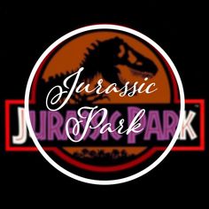 the logo for jurassic park with an image of a dinosaur on it's back