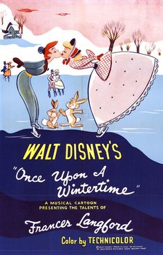 an old movie poster for walt's once upon a wintertime