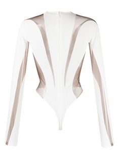 Find MUGLER Illusion Sheer-details Bodysuit on Editorialist. white stretch-jersey sheer panels stretch-design appliqué logo round neck long sleeves thong style concealed rear zip fastening Just a reminder that this piece must be tried on over your own garments. Bodycon Bodysuit, Organ Donation, Round Logo, Just A Reminder, Time Travel, Top Brands, Round Neck, Long Sleeves, Luxury Fashion