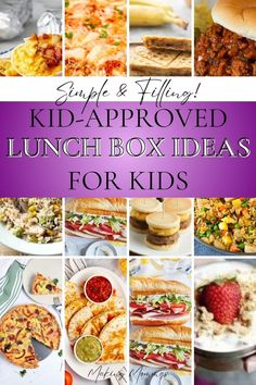 Simple and filling kid-approved lunch box ideas for school kids, featuring easy and delicious options to keep them satisfied throughout the day. Lunch Box Ideas For Kids, Box Ideas For Kids, Sandwiches And Wraps, Bulk Cooking, Lunch Box Ideas, Filling Lunch, Tasty Meals, Homemade Meals, Back To School Hacks