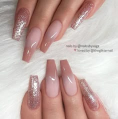 Classy Ombre Nails With Design, Tan Ombre Nails Acrylic, Wealthy Women Nails, Extreme Coffin Shape Nails, Ombre Coffin Nail Ideas, Colored Acrylic Powder Nails, Ombre Nails Brown, Nude And Rose Gold Nails, Ombre Nail Colors Ideas