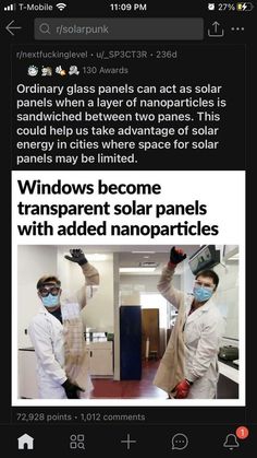 two men in white lab coats and masks standing next to each other with their hands up