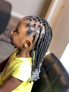 Kidsbraids Hairstyles With Beads, Toddler Box Braids For Kids With Beads, Platt Hair Styles, Twist With Beads For Kids Hair, Rubberband Hairstyles Kids Black, Kids Plaits Girls Hair Ideas Black, Hairstyles For Black Girls Kids Braided, Hair Styles With Beads Kids, Braided Hairstyles For Black Hair Kids With Beads