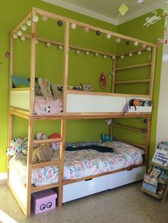 there is a bunk bed in the children's room