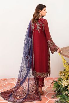 Brand: RamshaProduct Code: Chiffon Vol-24 F-2410Collection: Ramsha Unstitched Luxury Chiffon Collection Vol-24Fabric: Chiffon DETAILS: Embroidered Chiffon front with sequins Embroidered Chiffon back Embroidered Chiffon sleeves Embroidered organza sleeves lace Embroidered organza ghera lace Embroidered net dupatta – 2.50 Meter Raw silk trouser – 2.5 Meter Embroidered organza trouser lace DISCLAIMER:* Lining, Laces, and Tassels are not included in unstitched variants.* Embellishment items in stitc Red Organza Embroidered Fabric For Eid, Unstitched Chiffon Lawn Suit With Resham Embroidery, Red Embroidered Sheer Dupatta Fabric For Eid, Luxury Resham Embroidered Silk Chiffon Dupatta, Resham Embroidered Organza Dupatta, Designer Salwar Kameez, Chiffon Sleeves, Designer Suit, Organza Sleeves