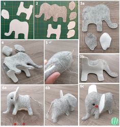 step by step instructions on how to make an elephant ornament for a stuffed animal