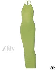 Zlily - Stylish and Sexy Slim Fit Backless Pleated Belted Dress Chic Green Backless Bodycon Dress, Trendy Fitted Halter Neck Maxi Dress, Stretch Maxi Dress For Club And Spring, Stretchy Maxi Dress For Spring Clubbing, Spring Stretch Maxi Dress For Club, Green Backless Maxi Dress For Club, Skirt Skirt, Types Of Skirts, Belted Dress