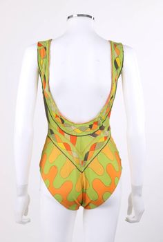 Pucci Swimwear, Retro Multicolor Printed Swimwear, Emilio Pucci Vintage, Art Signature, Emilio Pucci Bathing Suit, Pucci Vintage, One Piece Bathing Suit, Sixties Fashion, Fashion Materials