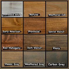 the different types of wood that are available in various colors and sizes, including white, brown