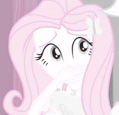 a pink pony with long hair and big eyes