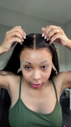 How To Apply A Lace Wig! EASY! #shorts #hair #transformation #howto How To Cut Lace Front Wig, Wig Installation Styles, How To Install A Lace Front Wig, Wig Install Hairstyles, Wig Styling Tutorial, Styling Videos, Shorts Hair, Natural Mask, Wig Install