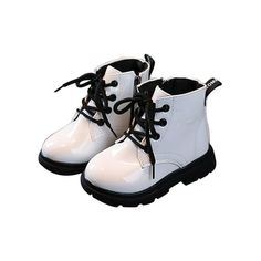 Description: Gender: Girls Style: PU Leather Boots, Casual Shoes, Ankle Booties, Moto Boots Pattern Type: Solid Color, Lace Up Color: Black, White, Wine Red, Blue, Peach Red Size: 4, 4.5, 5.5, 6.5, 7, 7.5, 8.5, 9.5, 10.5, 11 Upper Material: PU Outsole Material: Rubber Heel Type: Flat Fastening: Zipper Toe Type: Round Toe Tube Height: Low Top Sole Craft: Viscose Shoes Season: Autumn, Fall, Winter Occasions: Casual, Daily, School, Wedding, Birthday, Photo Shoot, Party Features: 1. Made of pu, comf Insulated Rubber Boots, Boys Ankle Boots, Girls Combat Boots, Combat Shoes, Boots Pattern, Kids Ankle Boots, Fluffy Boots, School Wedding