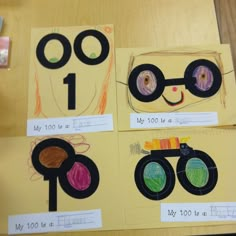 four different pictures with the number one and two glasses on them, each depicting an individual's face