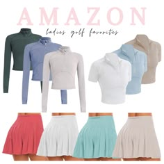 an image of women's tennis skirts in different colors and sizes with the words amazon on