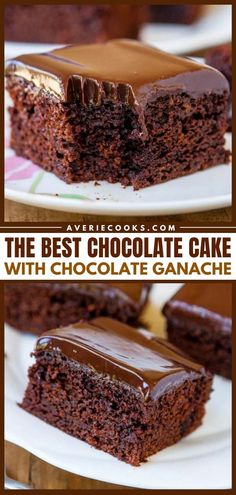 The BEST chocolate cake recipe from scratch! It's an easy, one-bowl baking idea with just 10 minutes of prep. Rich, moist, and topped with chocolate ganache frosting, this homemade chocolate dessert is a winner! Chocolate Cake With Chocolate Ganache, The Best Chocolate Cake, Cake With Chocolate Ganache, Resep Brownies, Chocolate Ganache Frosting, Homemade Chocolate Cake, Best Chocolate Cake, Yummy Sweets