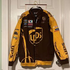 NASCAR Racing Jacket 3XL Nascar Racing Jacket, Nascar Jacket, Varsity Jackets, Racing Jacket, Nascar Racing, Nascar, Brown Gold, Varsity Jacket, Ford