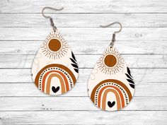 Sublimation Earring Designs, Earrings Supplies, Earring Png, Sublimation Earrings, Earring Sublimation, Sublimation Earring, Earring Template, Diy Leather Earrings, Rainbow Boho