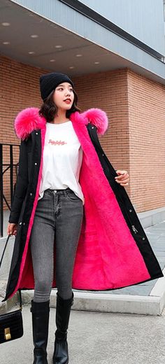 Faux Fur Hooded Parka Winter Coats sold by KoKo Fashion. Shop more products from KoKo Fashion on Storenvy, the home of independent small businesses all over the world. Pink Faux Fur Coat, Feminine Chic, Pink Faux Fur, Work Place, Hooded Parka, Traditional Attire, Modern Trend, 2019 Fashion, Winter Coats