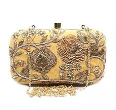 Beige Rectangular Bag For Festivals, Beige Rectangular Clutch For Festivals, Yellow Rectangular Clutch For Party, Rectangular Embroidered Party Bags, Rectangular Clutch For Festivals, Rectangular Clutch For Festivals And Celebrations, Rectangular Festival Clutch For Celebration, Multicolor Rectangular Box Bag For Party, Rectangular Multicolor Box Bag For Party