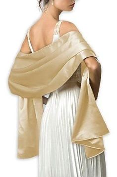 Jin Fashion, Gold Shawl, Satin Shawl, Wedding Shawls, Evening Shawls, Dress With Shawl, Bridal Shawl, Bridal Wrap, Satin Evening Dresses