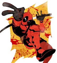 a deadpool character holding a knife in his hand