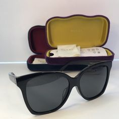 Gucci | Accessories | New Authentic Gucci Acetate Square Frame Sunglasses Gg459s Black | Poshmark