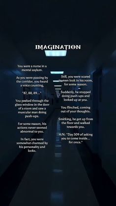 an image of a hallway with the words'imaginenation'written in white on it