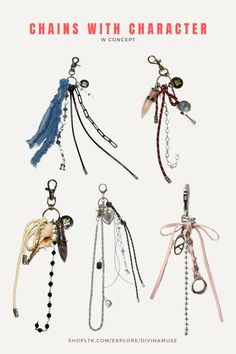 the chains with character keychains are all different colors