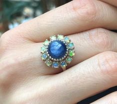 Hey, I found this really awesome Etsy listing at https://www.etsy.com/listing/677431338/victorian-ring-natural-kyanite-ring Victorian Rings Vintage, Kyanite Ring, Victorian Ring, Deep Blue Color, Ring Flower, Ring Opal, Blue Ring, Ring Birthstone, Real Jewelry