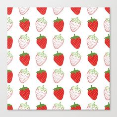 a white background with red strawberries on it