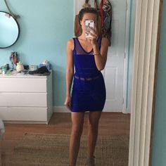 Blue Dress You Can Go Out With. Super Cute And Comfortable. It Is A Size Xtra Small. Still Has Tag, Brand New!! Blue Sleeveless Dress For Going Out, Casual Blue Mini Dress For Going Out, Casual Blue Dresses For Going Out, Special Event Dresses, Pink Fits, Lace Dress With Sleeves, Silk Floral Dress, Bodycon Maxi Dresses, Flowy Maxi Dress