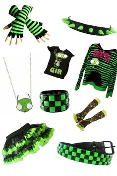 Scene Core Accessories, Rainbow Scene Outfit, Scene Kid Accessories, Scenemo Clothes, Scenecore Shirt, Scene Kid Clothes, Pink And Green Scene Outfit, Green Scene Outfit, Scene Style