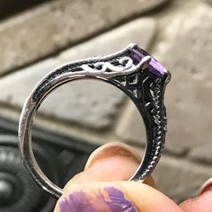 Handmade, natural product Stone: Purple Amethyst Metal: 925 Solid Sterling Silver Gemstone size: 7mm X 7mm Silver Engagement Ring, Engagement Ring Size, Dark Energy, Sterling Silver Engagement Rings, Engagement Ring Sizes, Silver Engagement Rings, Purple Amethyst, Handmade Natural, Cuff Bracelets