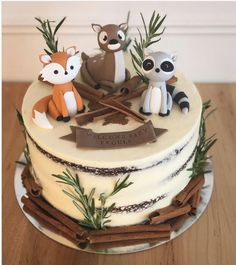 an image of a cake with animals on it