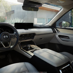 the interior of a modern car is shown