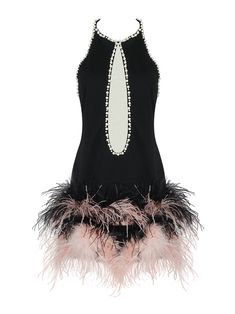 Material: Polyester, Mesh Feathers & Beaded Details Sample size: S Delicate dry clean Protect accessories before washing Our Style No. ZC_202101654 Pearl Mini Dress, Chic Party Dress, Voile Dress, Chic Party, Mini Dress Fashion, Stretchy Dress, Synthetic Fiber, Mini Black Dress, Look Fashion