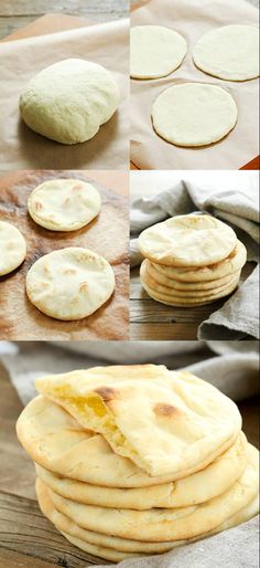 the process of making flat breads is shown here