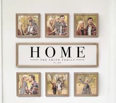 a family photo collage with the words home on it