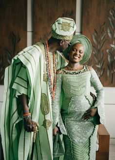 an african couple dressed in traditional garb