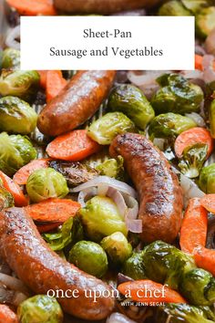 sheet - pan sausage and vegetables with brussel sprouts