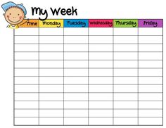 a printable weekly calendar for kids