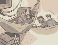 a group of people hanging out in a hammock