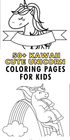 Coloring Pages for Kids - Free printable download PDF for easy coloring! More than 50+ Cute Kawaii Unicorn coloring pages. Cute animal coloring pages focused on unicorns - free printables! Easy download on your phone and print for quiet time with your kids Cute Unicorn Coloring Pages, Cute Kawaii Unicorn, Coloring Pages For Kids Easy, Cute Animal Coloring Pages, Unicorn Coloring Pages For Kids, Coloring Pages Cute, Time Activity, Quiet Time Activities, Kawaii Unicorn