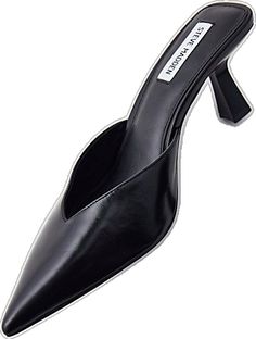 Mule Heel, Black Fits, Shoe Style, And Sign, Shoe Shop, Mule, Slip On Shoes, Heeled Mules, Steve Madden