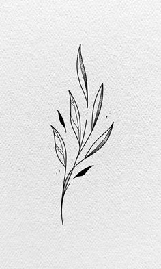 a black and white drawing of leaves