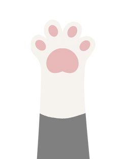 an animal's paw is shown with pink and grey colors on it, as well as the bottom part of its paws