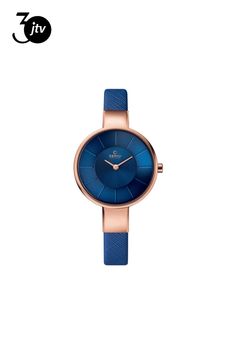 Stainless steel case, Leather strap, Blue dial, Quartz movement, Scratch resistant up to mineral, Water resistant up to 3 ATM - 30 meters - 100 feet //  V149LXVLRA Leather Strap Watch, Mineral Water, Blue Leather, Quartz Movement, Stainless Steel Case, Leather Straps, Water Resistant, Leather, Blue