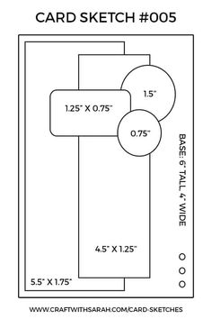 the card sketch is shown with numbers and measurements for each item in this drawing, you can